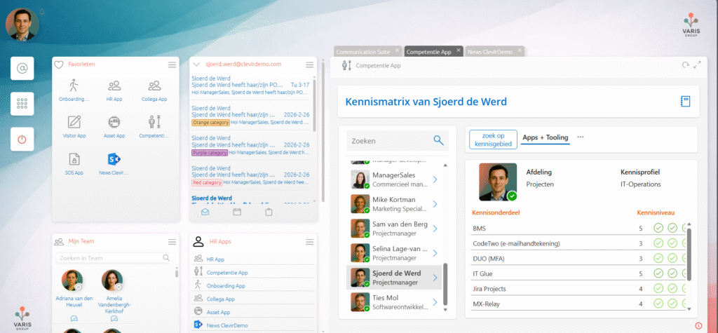 Schermafbeelding van de Clevir Digitale Werkplek